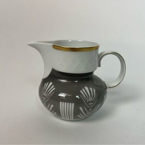 VINTAGE CREAMER, PORCELAIN, COVER, GILDING, REICHENBACH, GDR, 1968-1990.